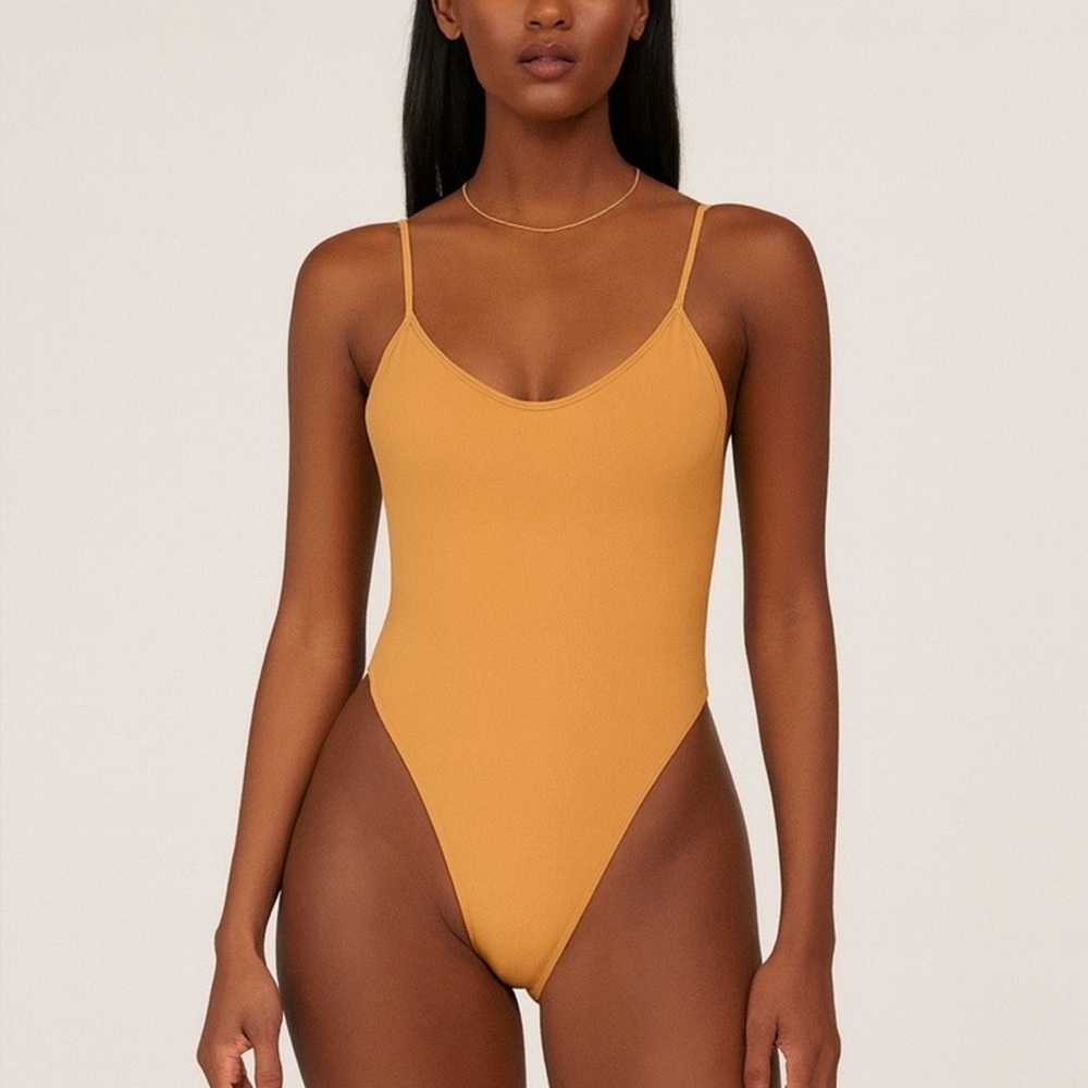NEW free people Toast Solid High Cut One-Piece Swimsuit,XL